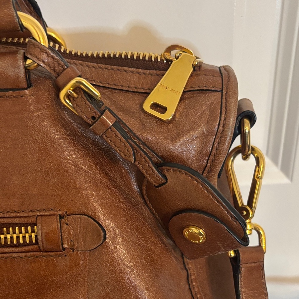 Miu Miu Rich Brown Leather Satchel - Picture 2 of 16